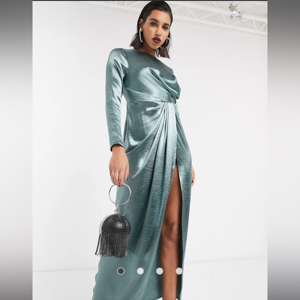 ASOS DESIGN | Marine Blue drape detail maxi dress